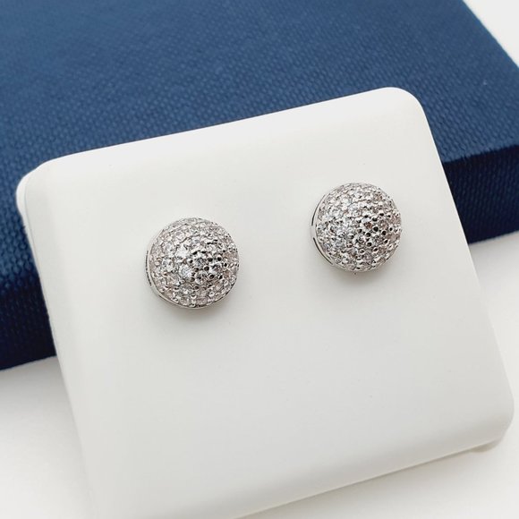 "925 Sterling Silver Plated CZ Earrings, EVBRS438 - Picture 3 of 10